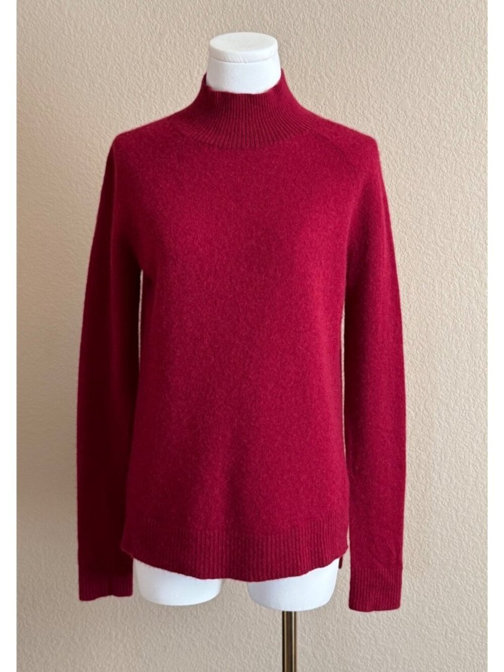 MAGASCHONI Women's Mock Neck Cashmere Sweater Wine Burgundy Luxury